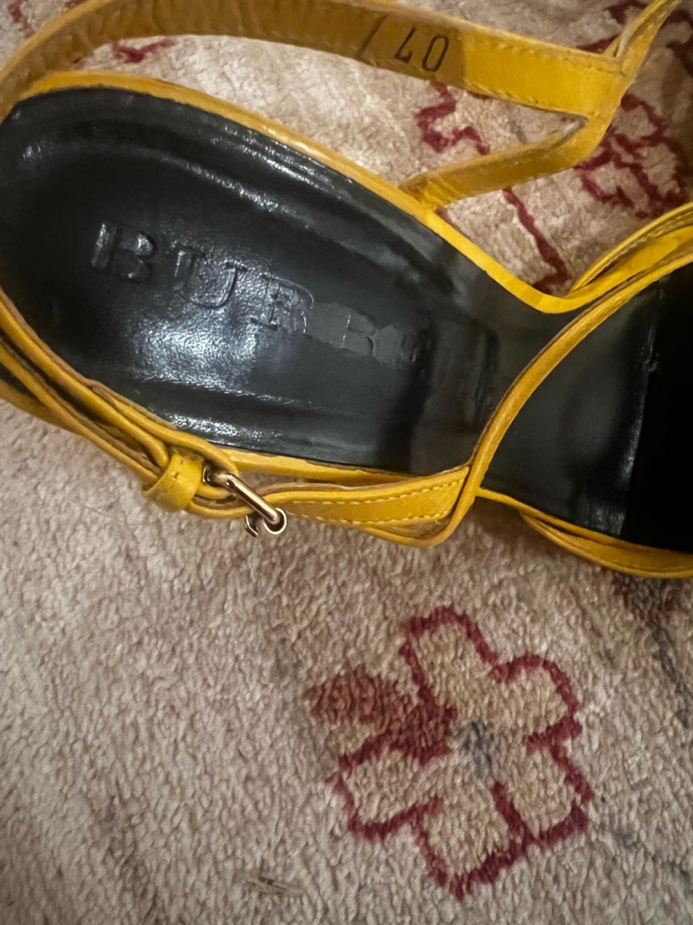 Burberry Yellow Strappy Heeled Sandals - Picture 4 of 5